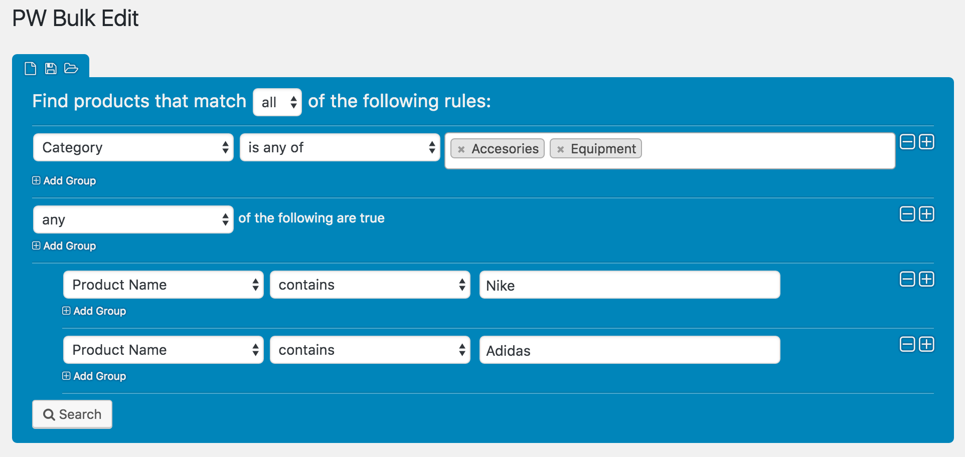 Filtering Products